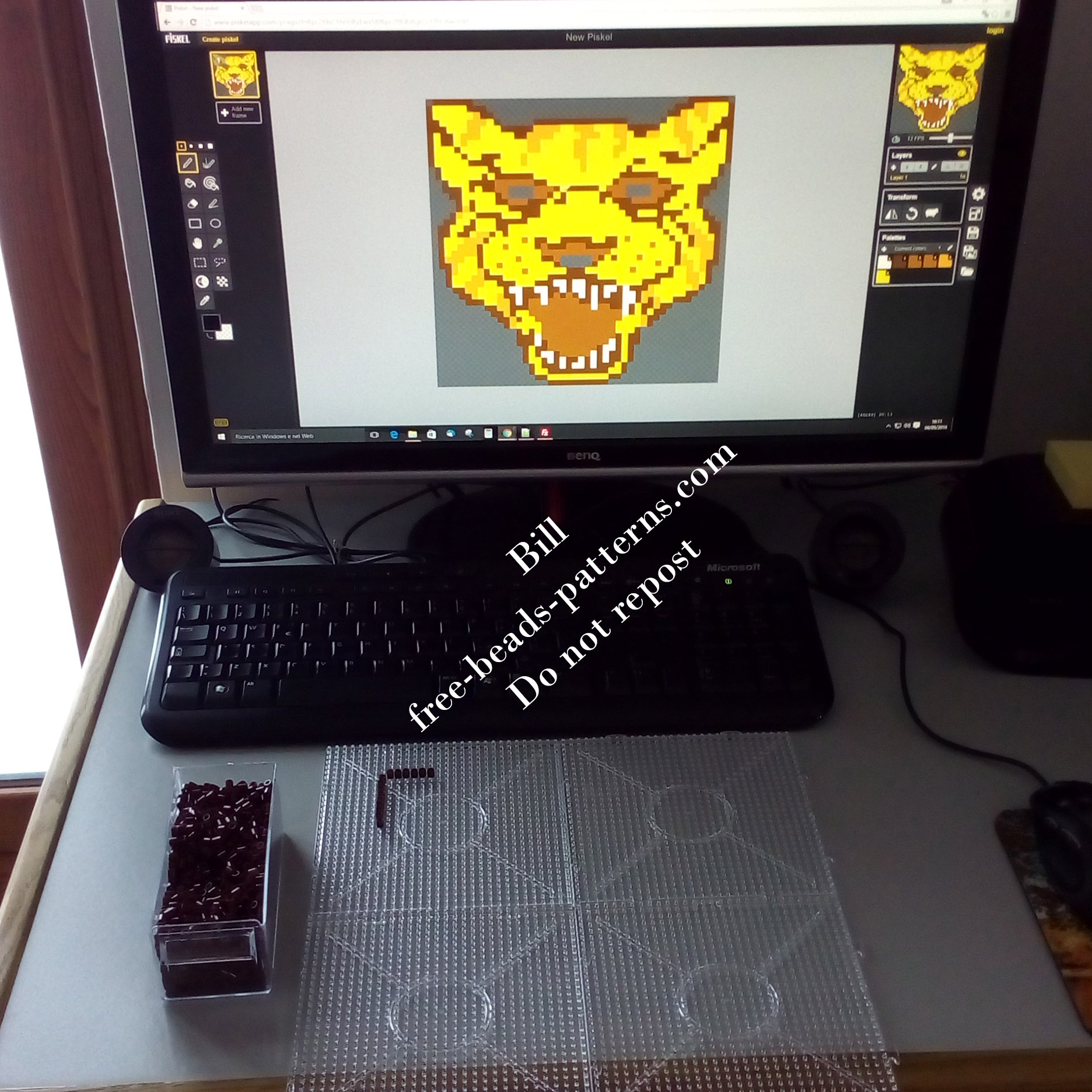 Perler beads work Hotline Miami Tony wearable mask (1)