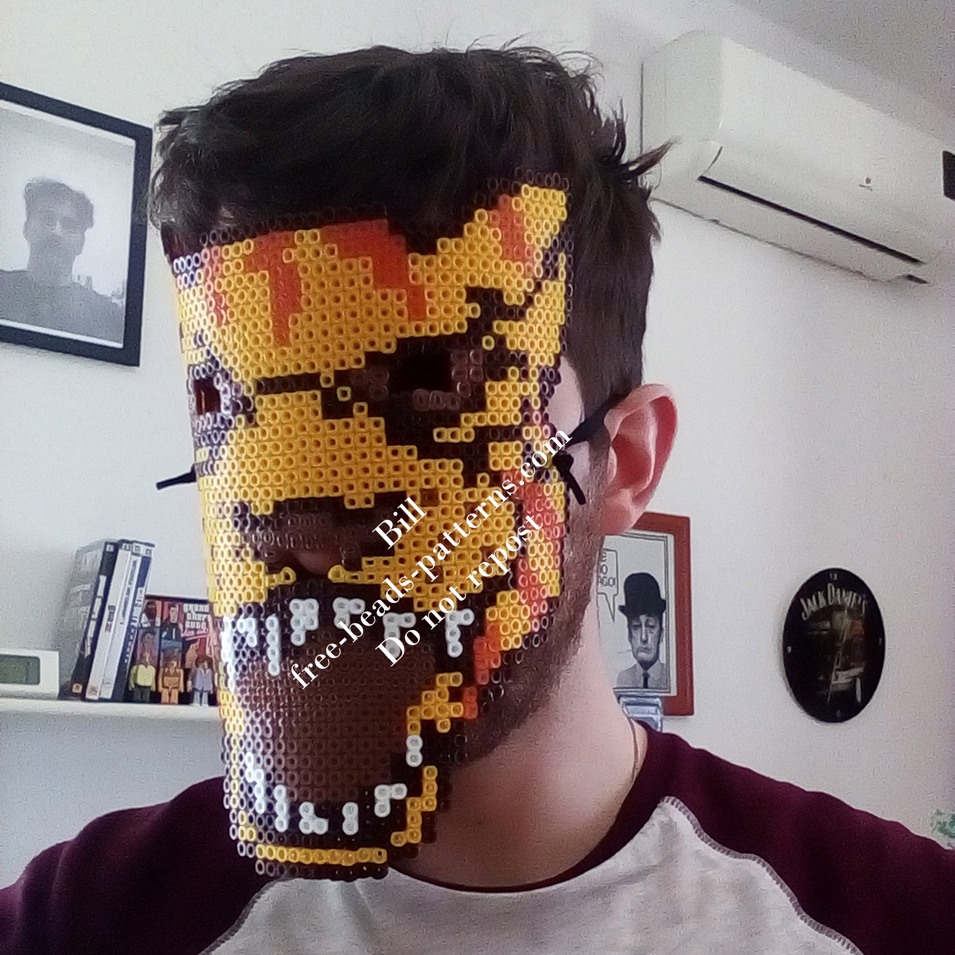 Perler beads work Hotline Miami Tony wearable mask (10)