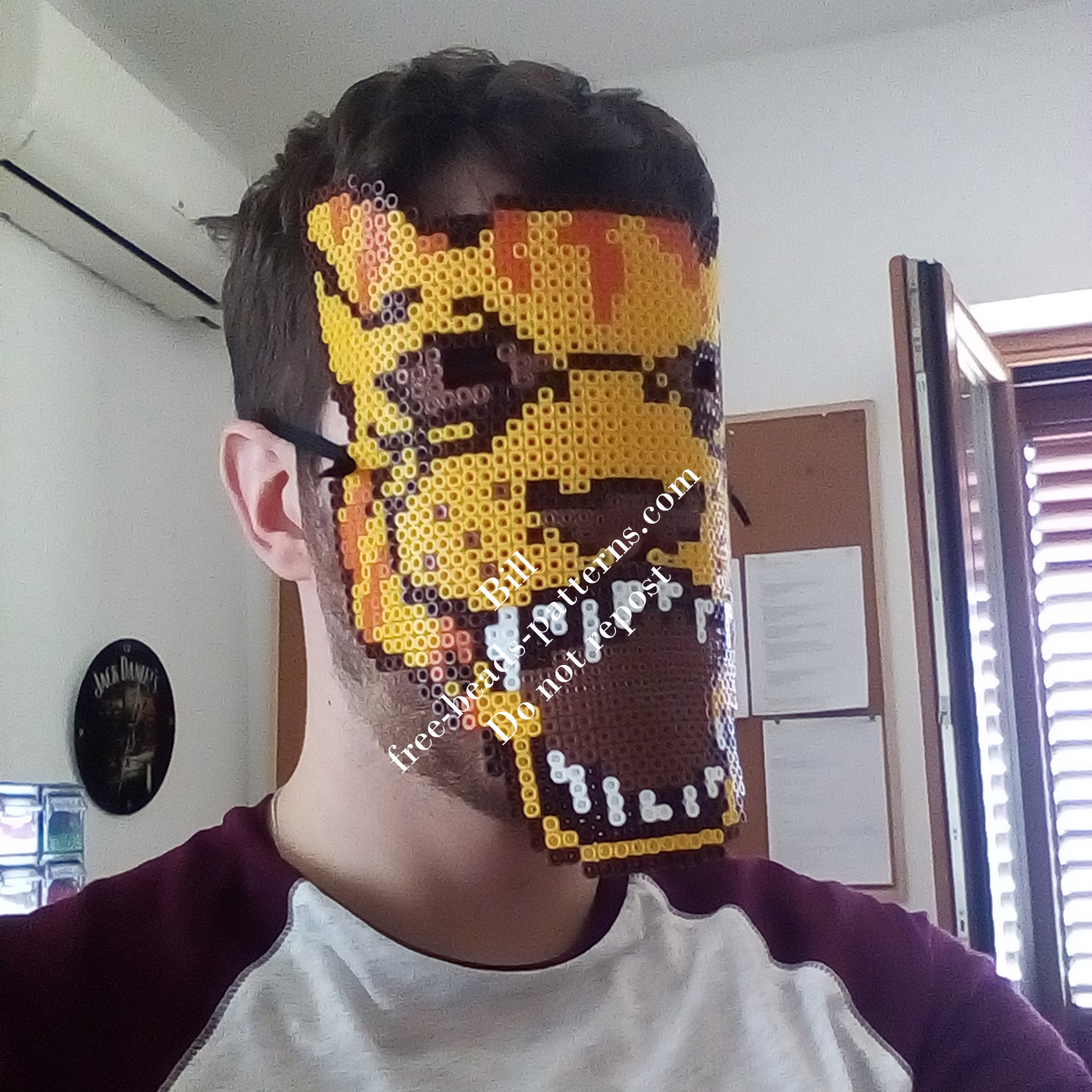 Perler beads work Hotline Miami Tony wearable mask (11)