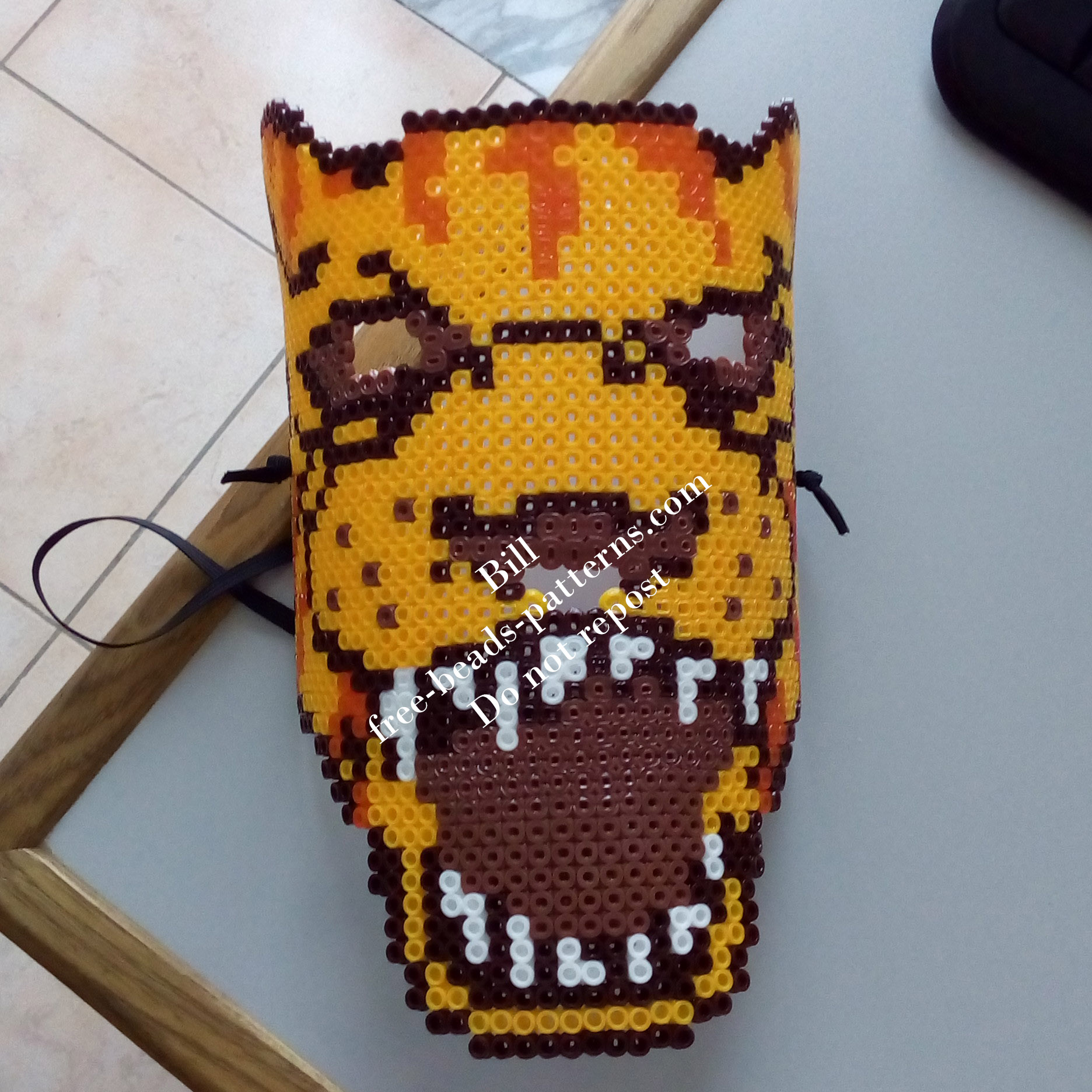 Perler beads work Hotline Miami Tony wearable mask (12)