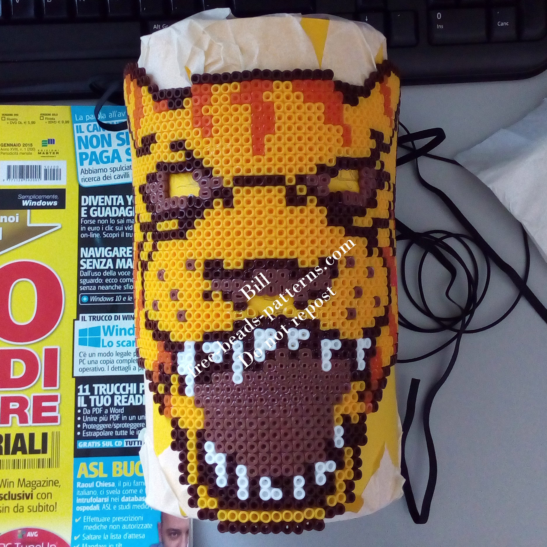 Perler beads work Hotline Miami Tony wearable mask (7)