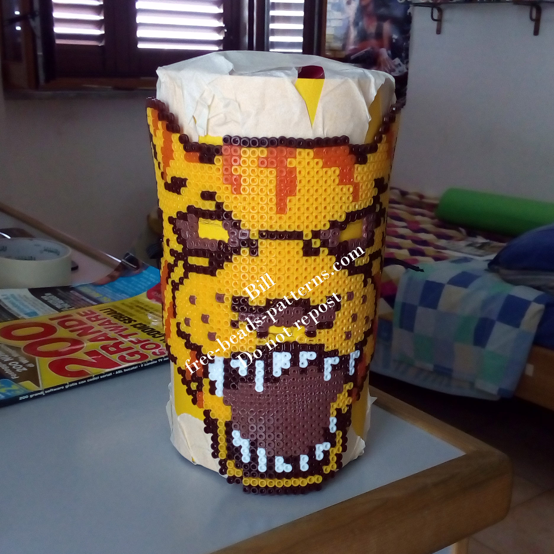 Perler beads work Hotline Miami Tony wearable mask (8)