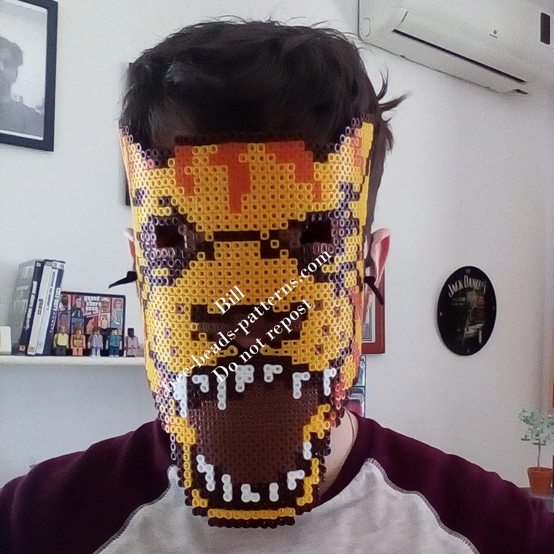 Perler beads work Hotline Miami Tony wearable mask (9)