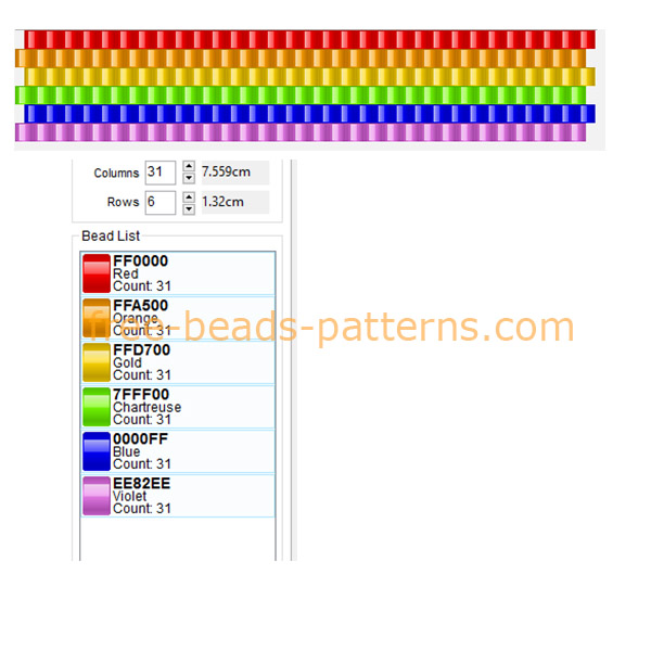 Peyote bracelet with rainbow free Hama Beads perler beads pattern handmade crafting