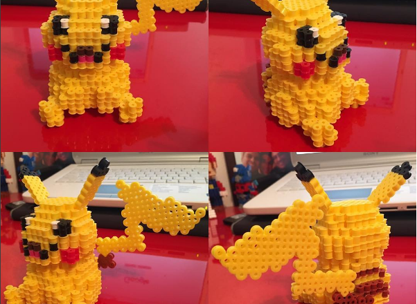 Pikachu 3D perler beads iron beads by Instagram Fan froakieblue