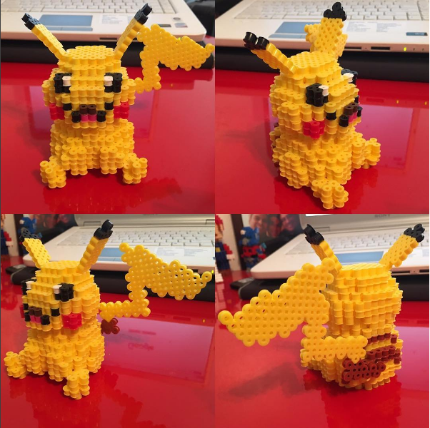 Pikachu 3D perler beads iron beads by Instagram Fan froakieblue