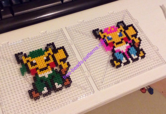 Pikachu Link Princess Zelda mashup Hama Beads Perler Artkal work photos (3)