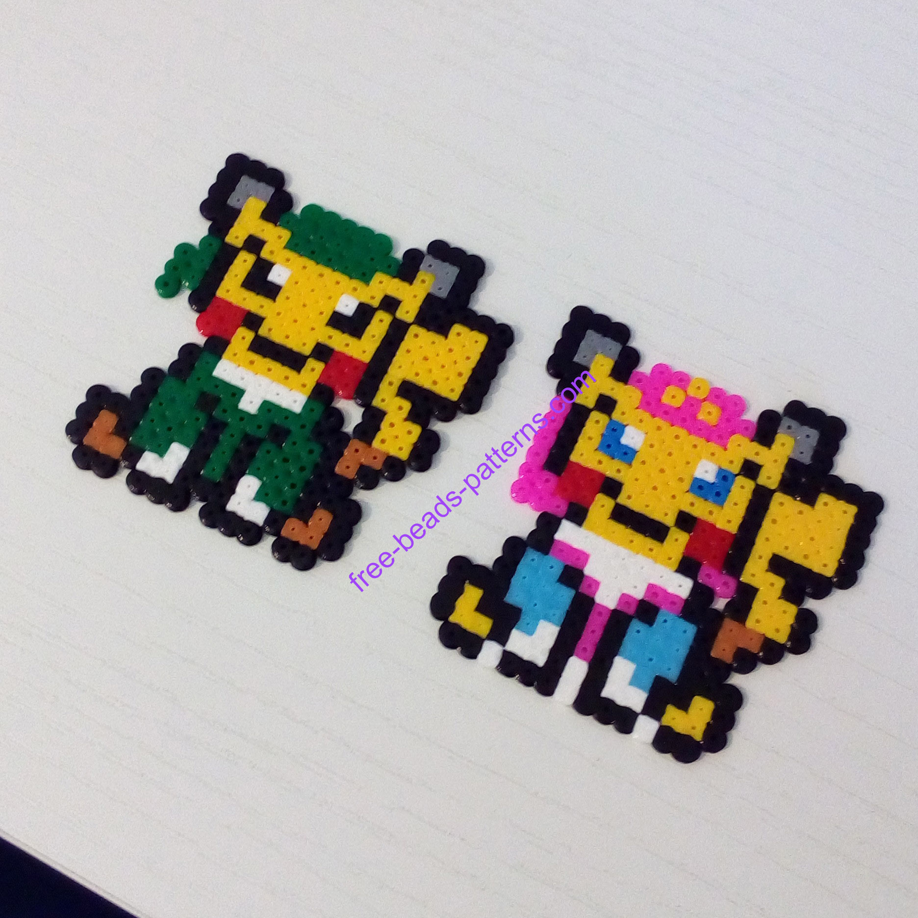 Pikachu Link Princess Zelda mashup Hama Beads Perler Artkal work photos (4)