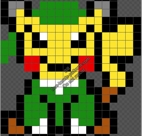 Pikachu Link Zelda free Hama Beads Perler Artkal Beads pattern 17 x 19