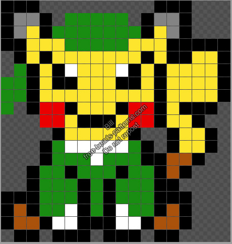 Pikachu Link Zelda free Hama Beads Perler Artkal Beads pattern 17 x 19