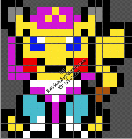 Pikachu Princess Zelda Zelda free Hama Beads Perler Photopearls pattern 17 x 19