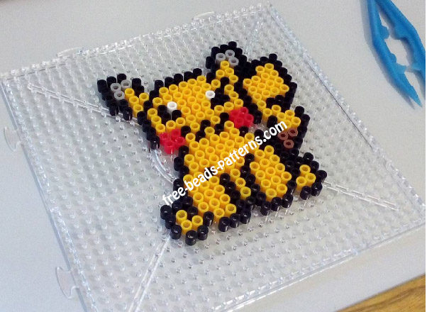 Pikachu sitting perler beads hama beads work photo