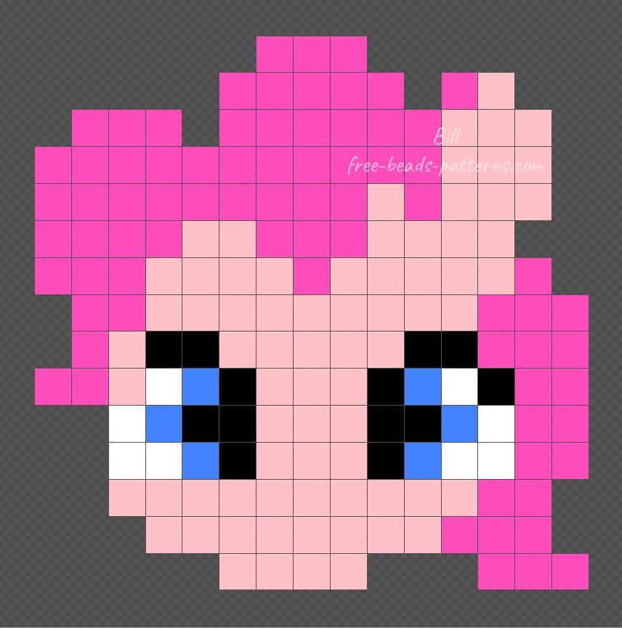 Pinkie Pie My Little Pony Hama Beads 15x15