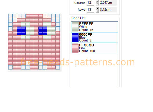 Pinky Pacman pink enemy ghost free fuse beads Hama Beads pattern