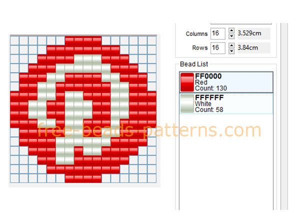 Pinterest social network logo free Hama Beads pattern download made with software