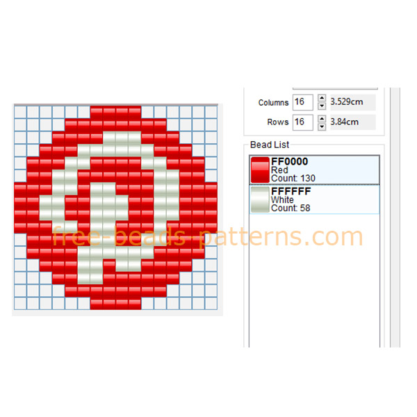 Pinterest social network logo free Hama Beads pattern download made with software