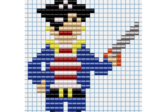 Pirate boy free iron beads pattern for children