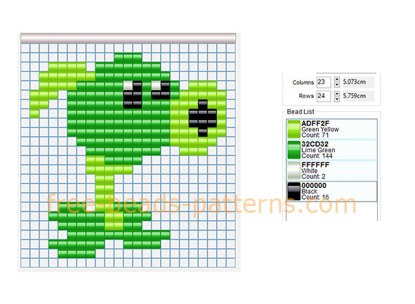 Plants vs Zombies Peashooter free fuse beads perler beads pattern download