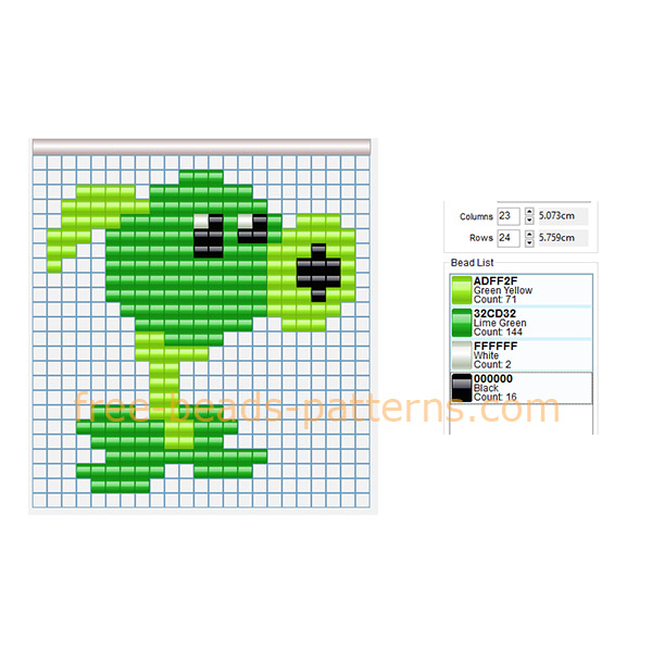 Plants vs Zombies Peashooter free fuse beads perler beads pattern download