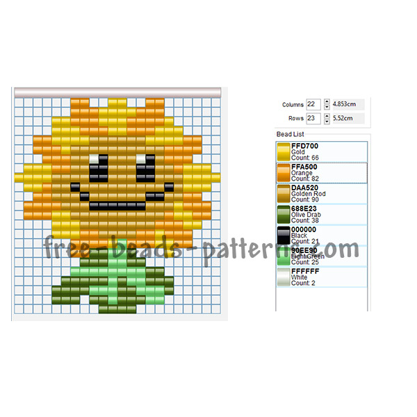 Plants vs Zombies sunflower Shokky Bandz Beads Fusion perler beads free pattern download