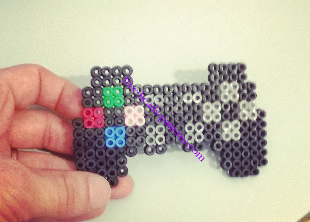 Play Station 3 black controller perler hama beads pixelart work photo