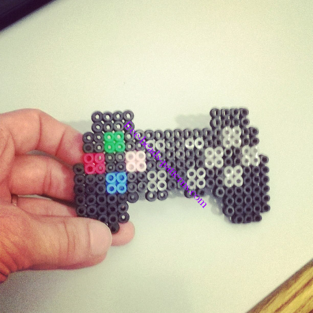 Play Station 3 black controller perler hama beads pixelart work photo