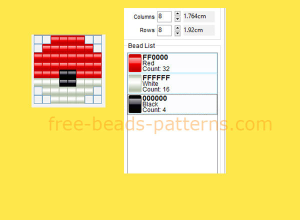 Pokeball Pokemon size 8 x 8 beads free perler beads patter made with Bead Tool