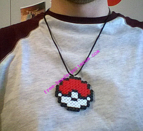 Pokeball perler necklace photo