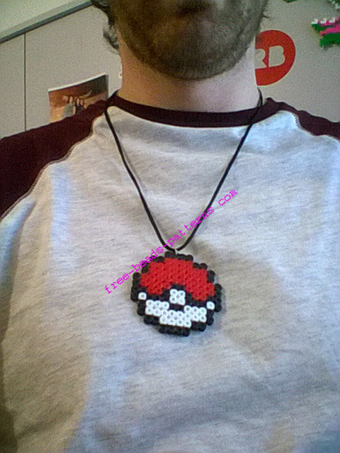 Pokeball perler necklace photo