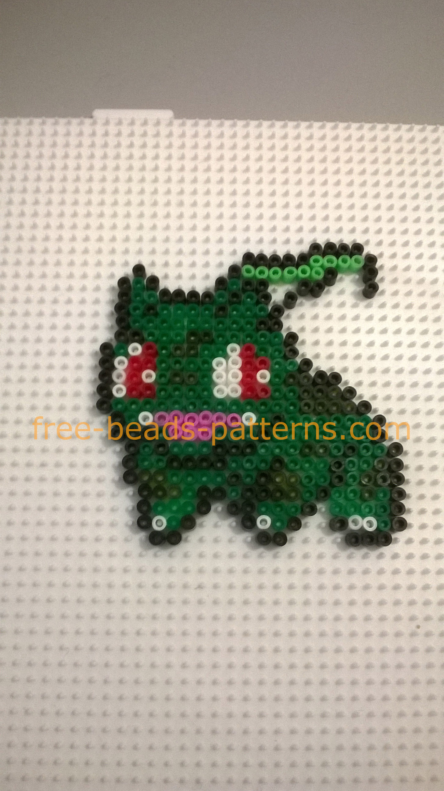 Pokemon Bulbasaur work finished photos perler beads Hama Beads author site user Bill (4)