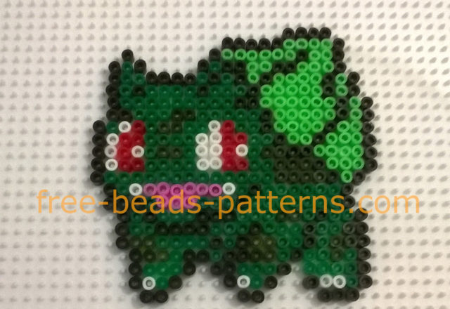 Pokemon Bulbasaur work finished photos perler beads Hama Beads author site user Bill (5)