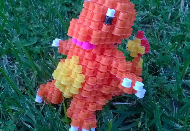 Pokemon Charmander 3D Perler Beads Hama Beads on the grass (1)