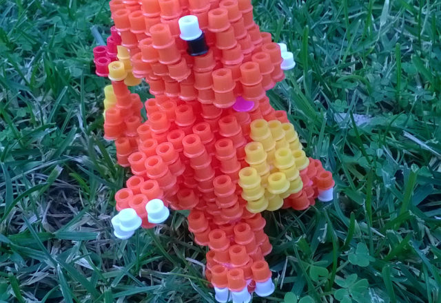 Pokemon Charmander 3D Perler Beads Hama Beads on the grass (3)