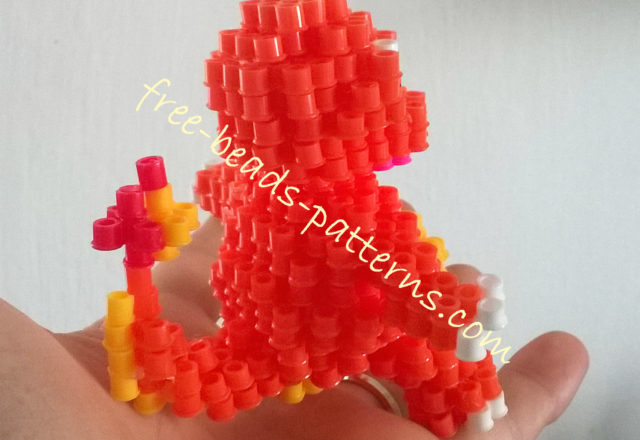 Pokemon Charmander 3D perler beads finished work photo 2