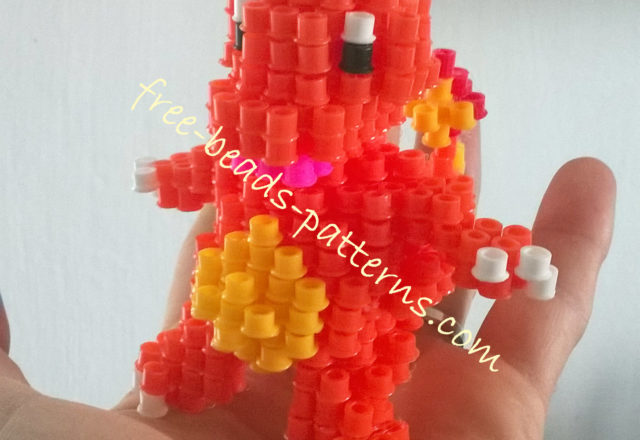 Pokemon Charmander 3D perler beads finished work photo 3