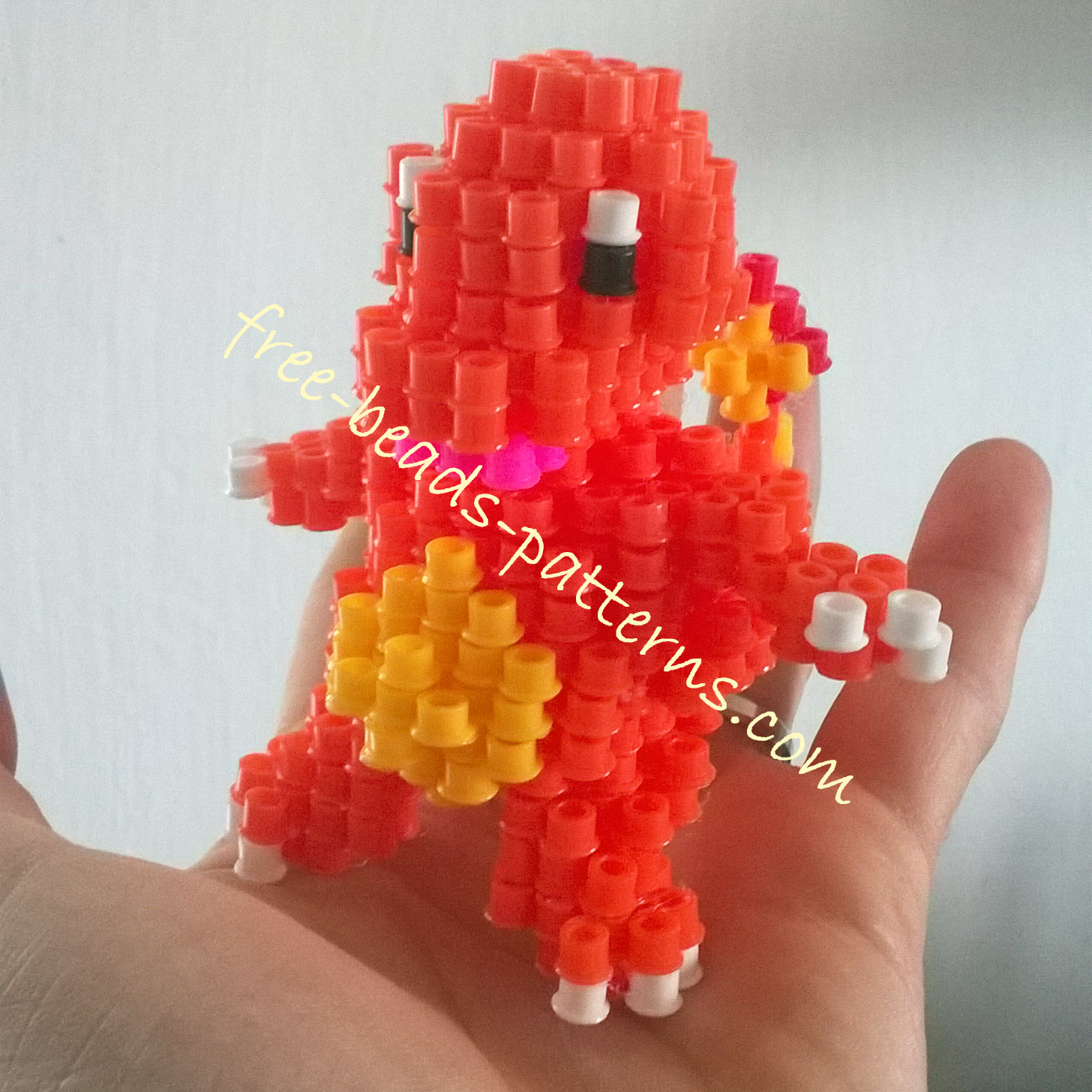 Pokemon Charmander 3D perler beads finished work photo 3