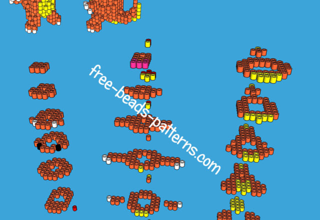 Pokemon Charmander free 3d perler beads iron beads pattern tutorial