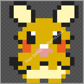 Pokemon Dedenne free perler beads pattern