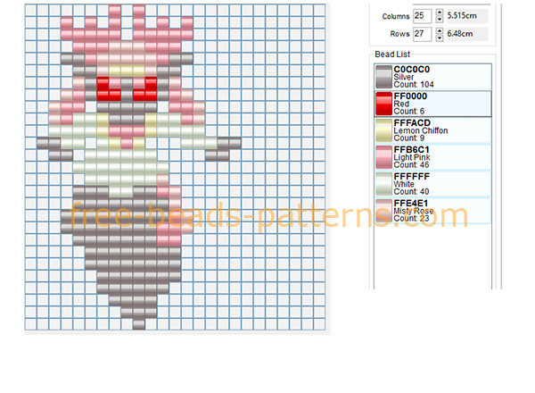 Pokemon Diancie number 719 free perler beads pattern Hama Beads Pyssla