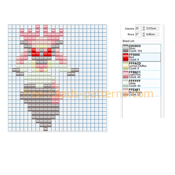 Pokemon Diancie number 719 free perler beads pattern Hama Beads Pyssla