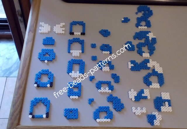 Pokemon Dratini 3D perler beads hama beads pyssla work photos (3)