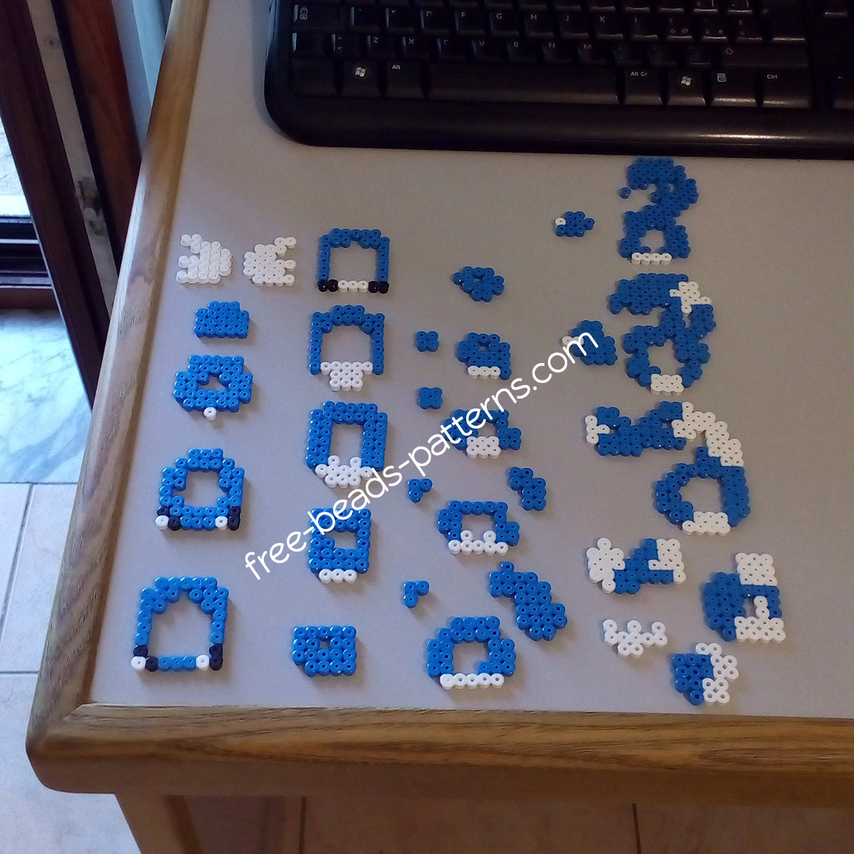 Pokemon Dratini 3D perler beads hama beads pyssla work photos (3)