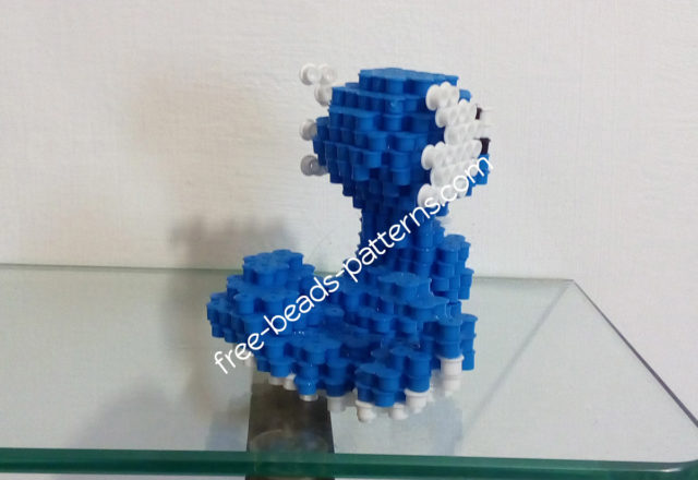 Pokemon Dratini 3D perler beads hama beads pyssla work photos (7)