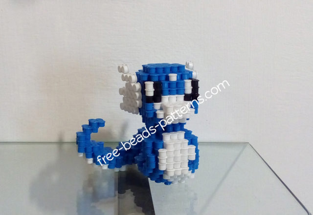 Pokemon Dratini 3D perler beads hama beads pyssla work photos (9)