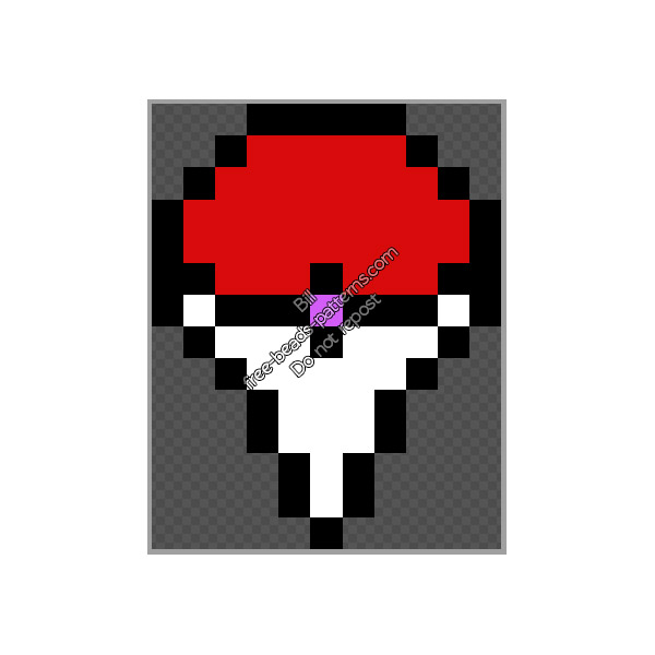 Pokemon Go Plus badge free hama beads perler pattern size 11 x 14