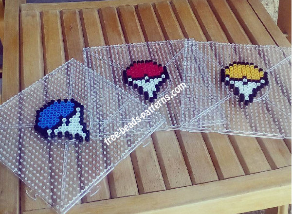 Pokemon Go Valor Mystic Instinct pokeballs hama beads photo (1)