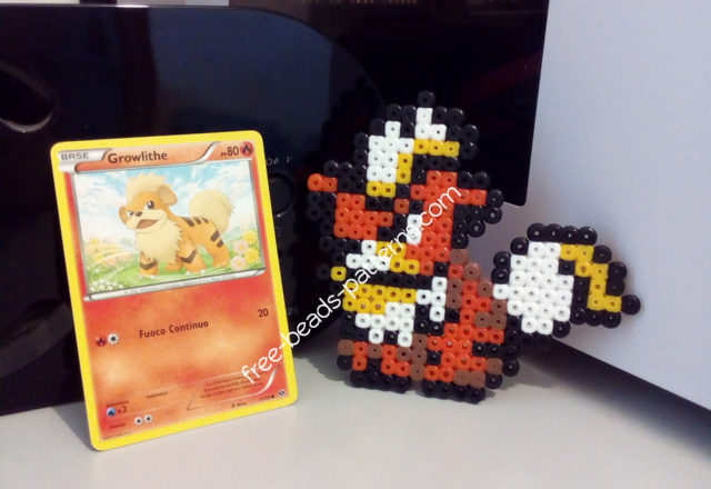 Pokemon Growlithe final hama beads work photo