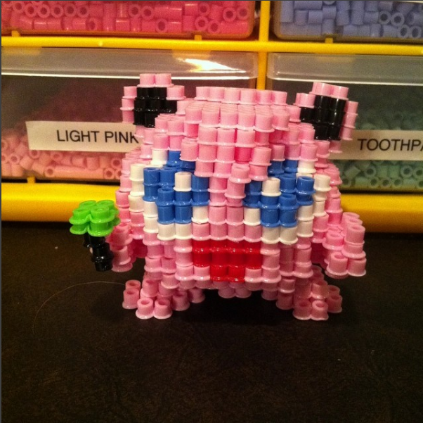 Pokemon Jigglypuff 3D iron beads by Instagram follower hopewell147