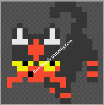 Pokemon Litten free perler beads design