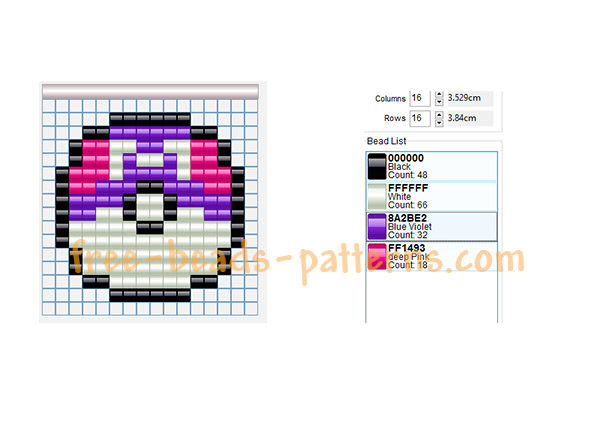 Pokemon Master Ball 14 x 14 Hama Beads perler beads free pattern download